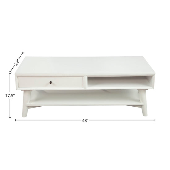 Alpine Furniture Flynn Coffee Table, White - lily & onyx