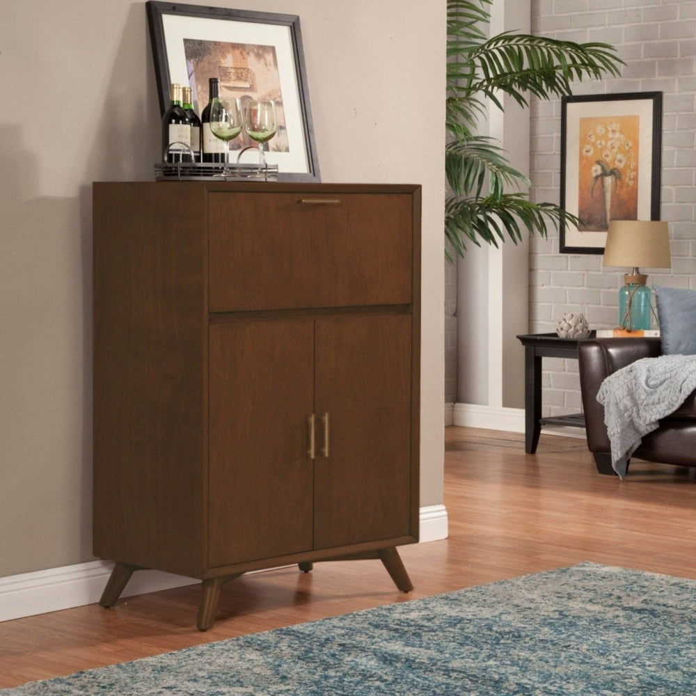 Alpine Furniture Flynn Large Bar Cabinet, Walnut - lily & onyx