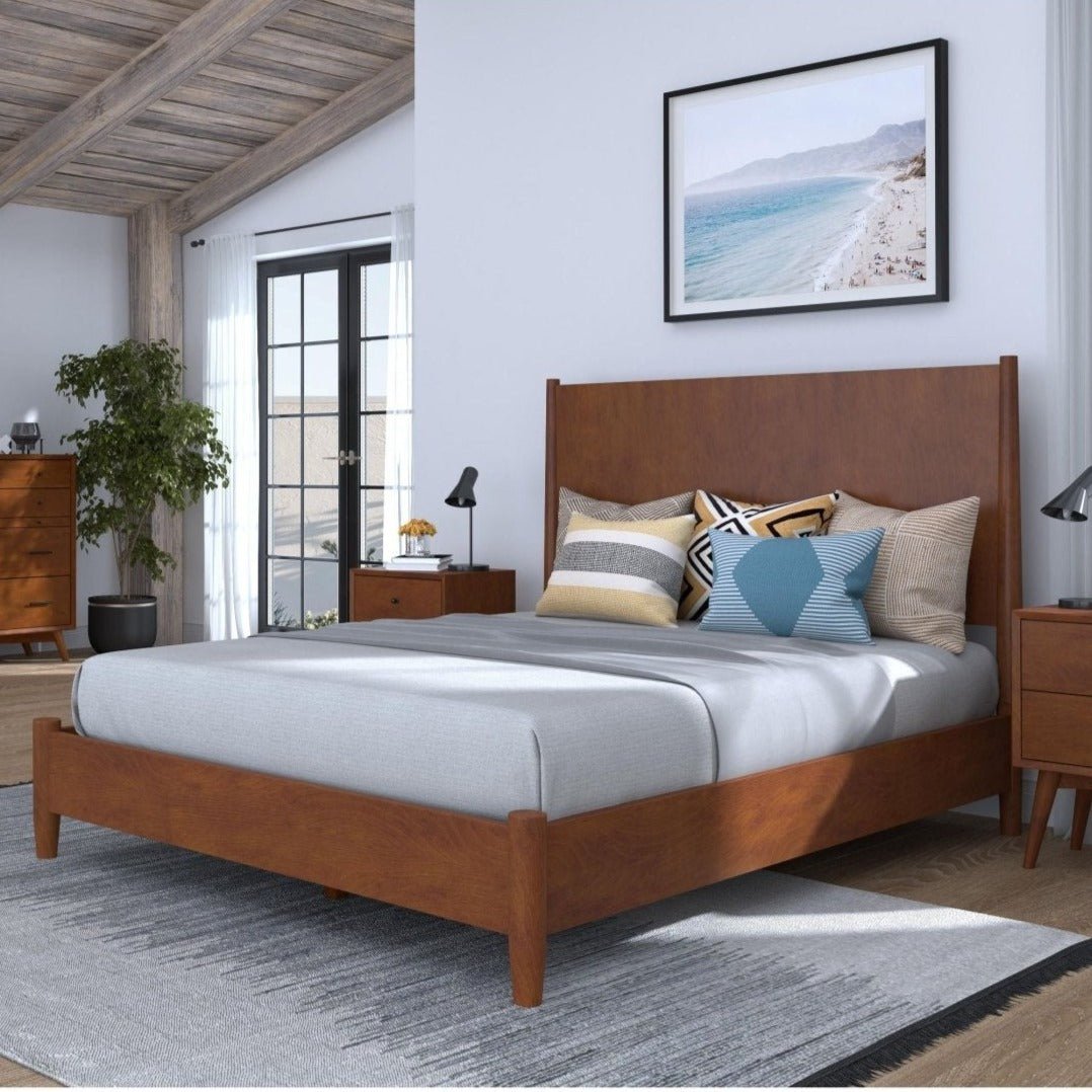 Alpine Furniture Flynn Platform Bed, Acorn - lily & onyx