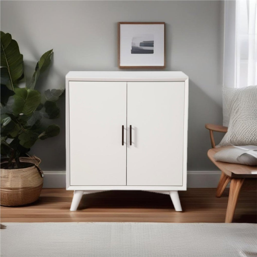 Alpine Furniture Flynn Small Bar Cabinet, White - lily & onyx