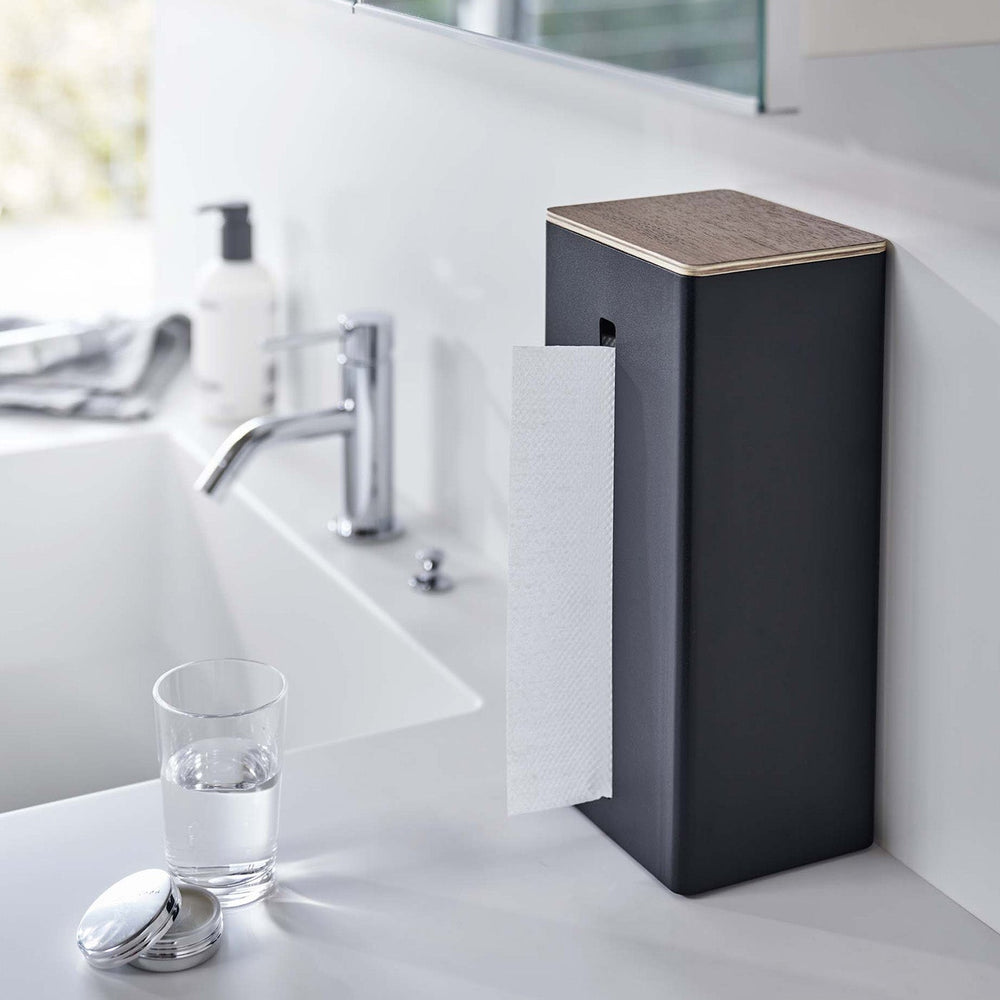 
                      
                        Two-Sided Steel & Wood Tissue Case
                      
                    