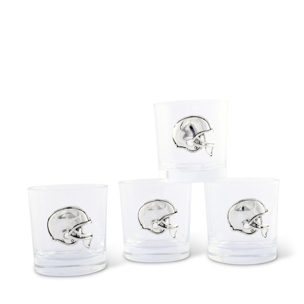 Arthur Court Designs Football Helmet Bar Glasses, Set of 4 - lily & onyx