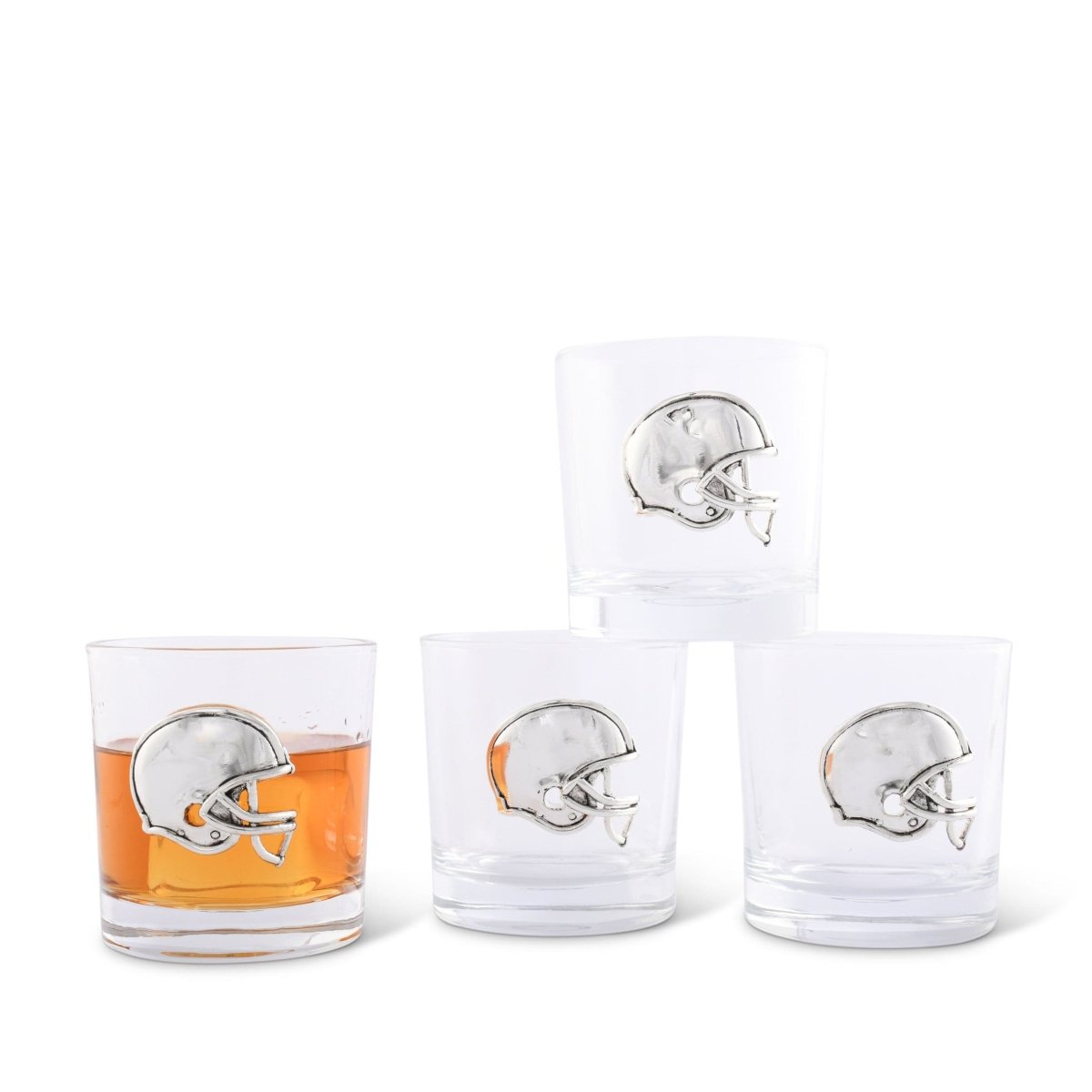 Arthur Court Designs Football Helmet Bar Glasses, Set of 4 - lily & onyx