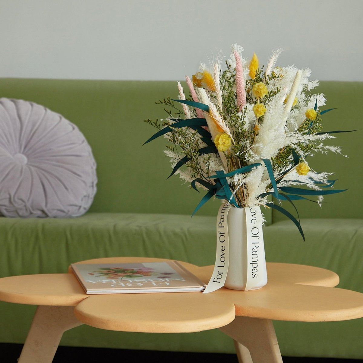 For Love Of Pampas Lemonade Dried Floral Bouquet