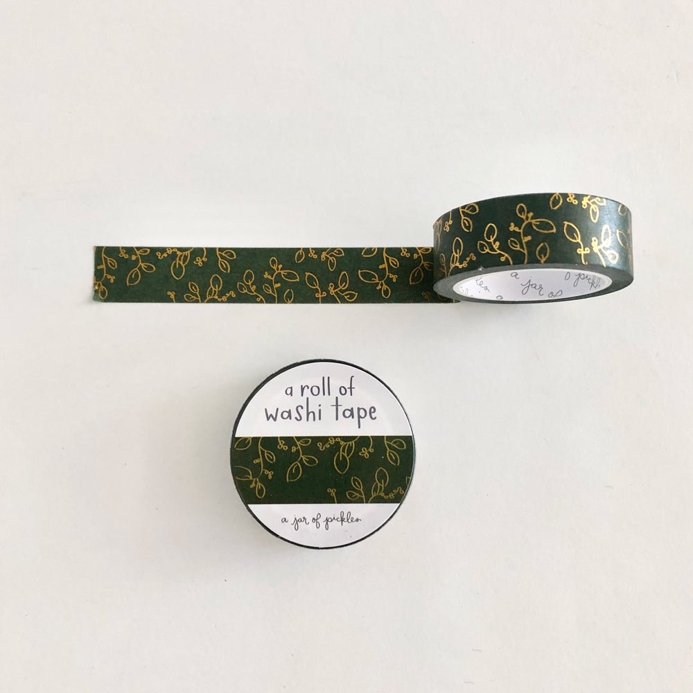 
                      
                        A Jar of Pickles Forest Green Gold Foil Floral Washi Tape - lily & onyx
                      
                    