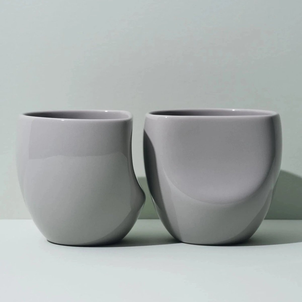 Fors Studio Large Bone China Cup - Set of 2 | Hand Glazed with Recessed Side Design