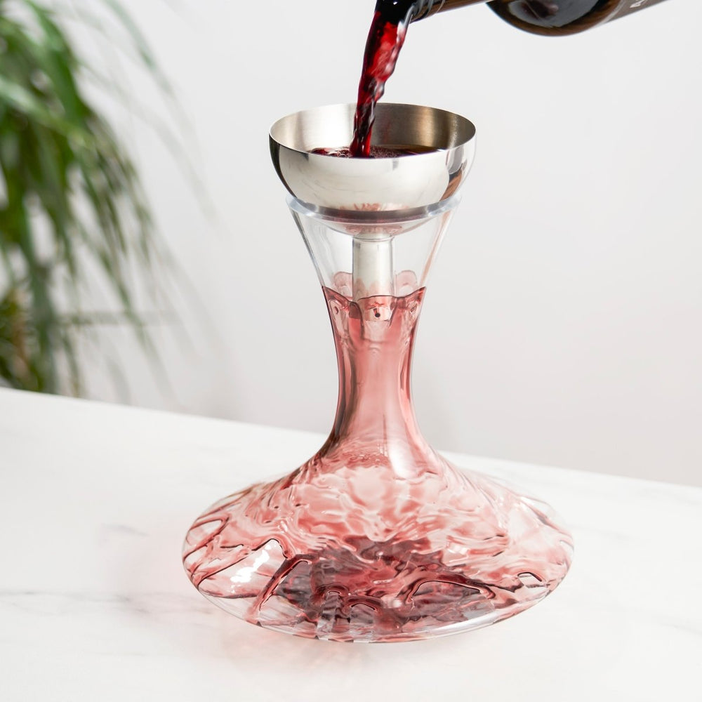 TRUE Fountain Stainless Steel Aerating Decanter Funnel - lily & onyx