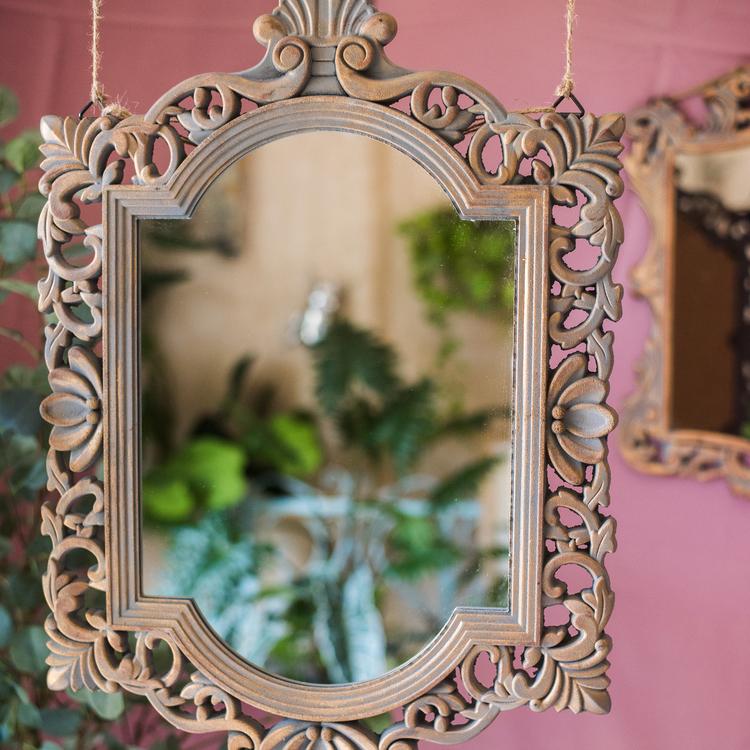 RusticReach French Palace Style Wall Mirror with Carved Frame - lily & onyx