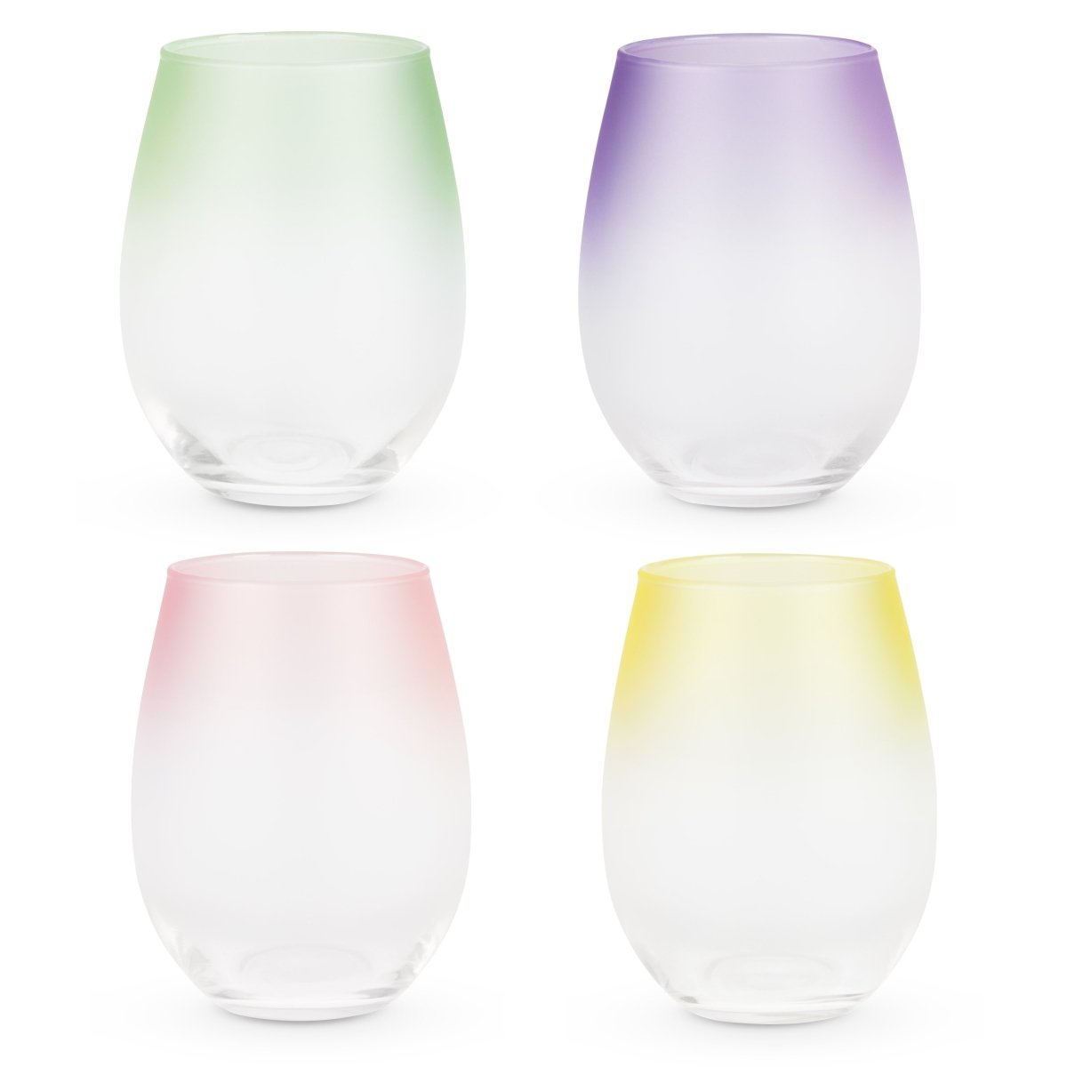 True Frosted Ombre Stemless Wine Tumbler in Assorted Colors, Set of 4 - lily & onyx