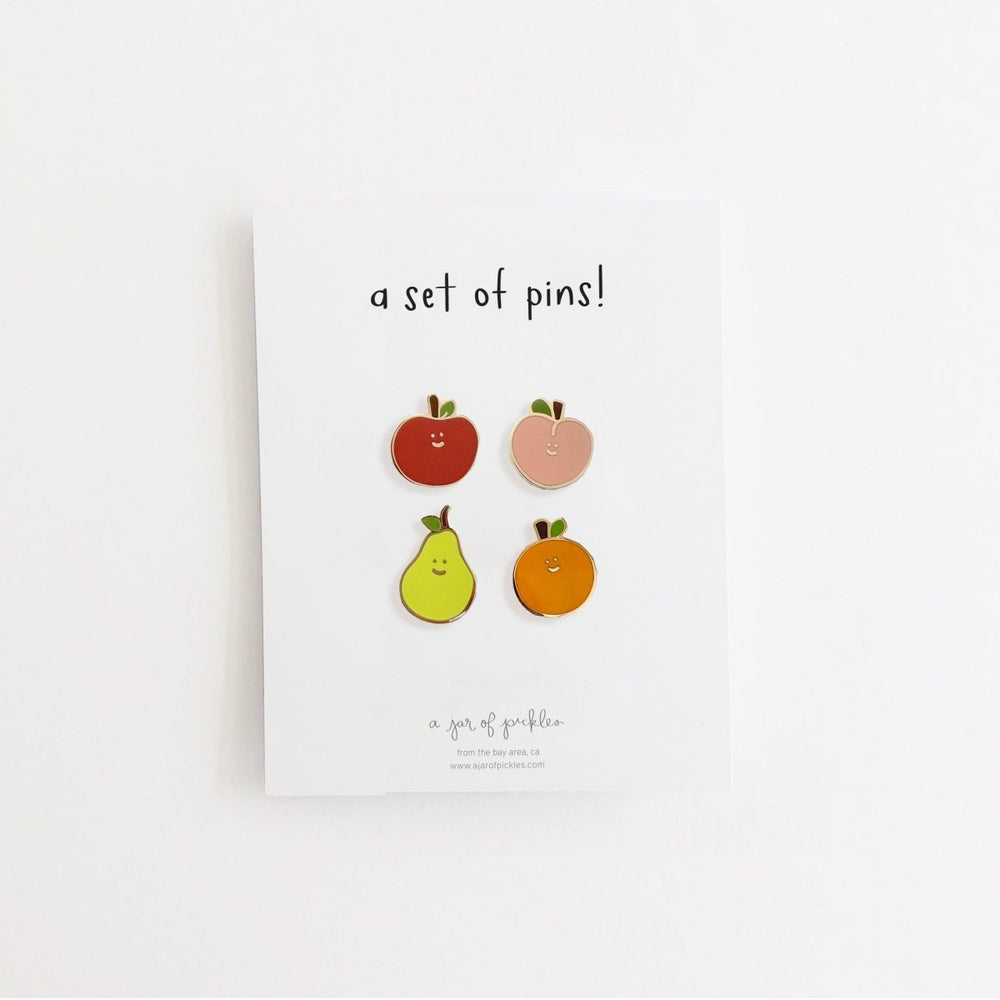 A Jar of Pickles Fruit Pin, Set of 4 - lily & onyx