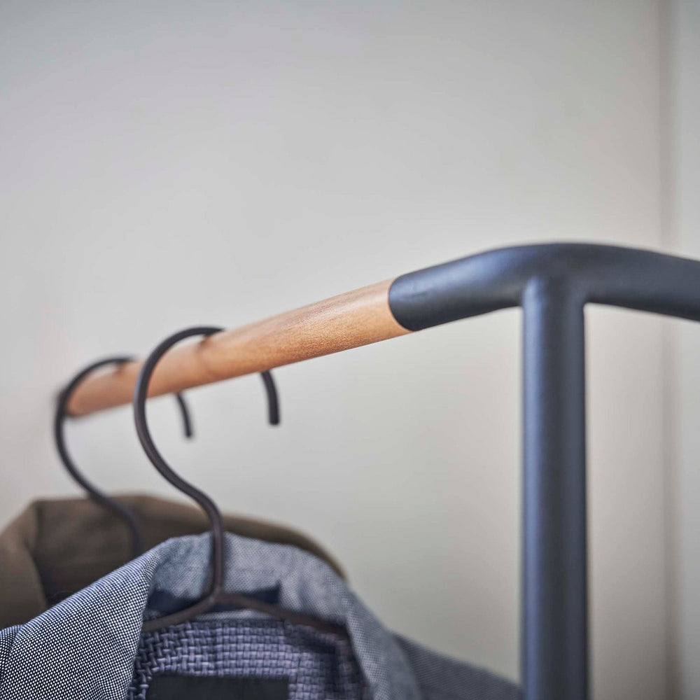 
                      
                        Corner Leaning Steel & Wood Coat Hanger, 63" H
                      
                    