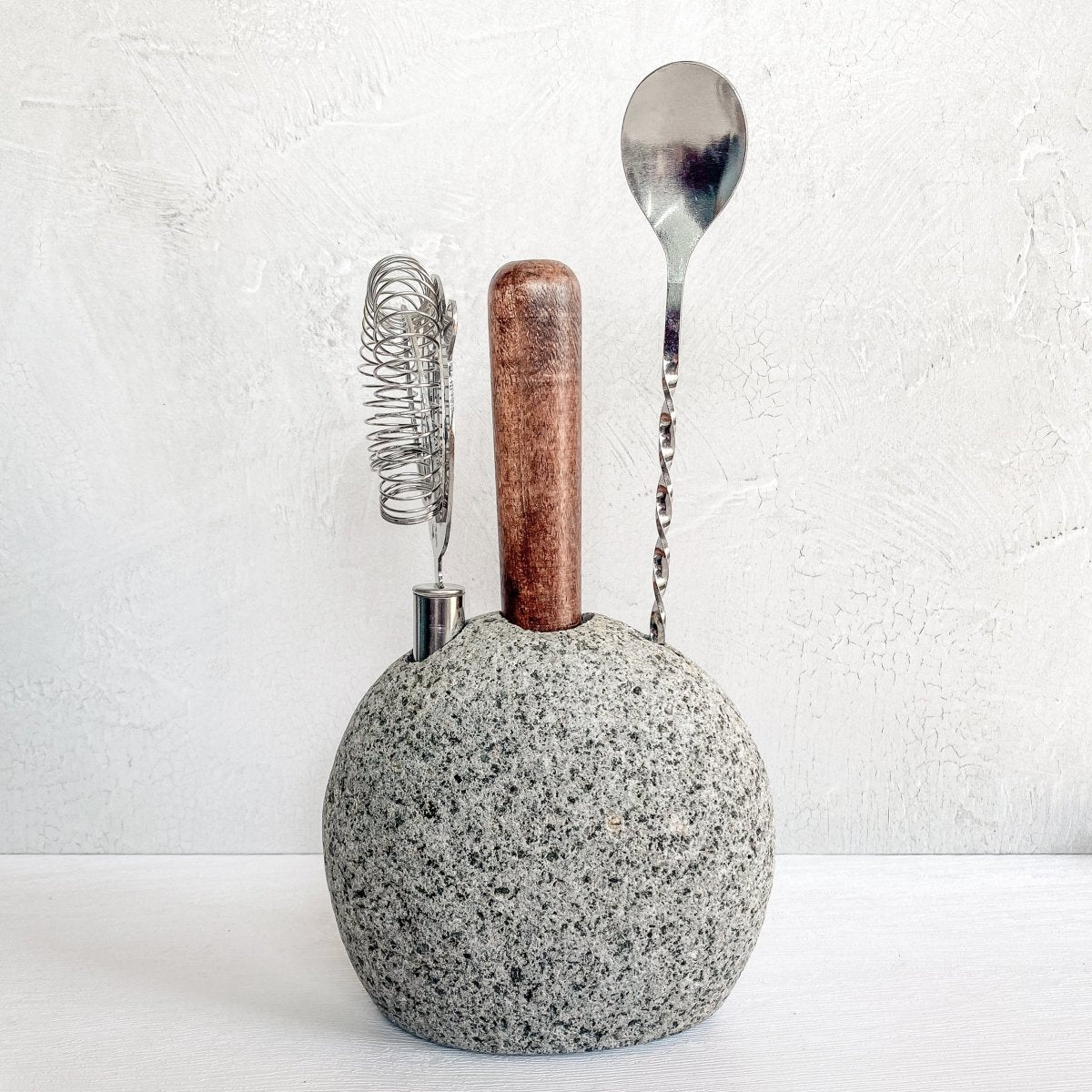 Funky Rock Designs Natural Stone Home Bartender Kit with Cocktail Tools