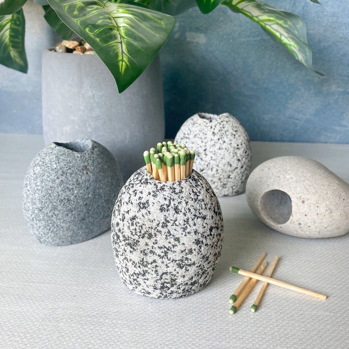 Funky Rock Designs Natural Stone Match Striker & Holder - Handcrafted in Maine