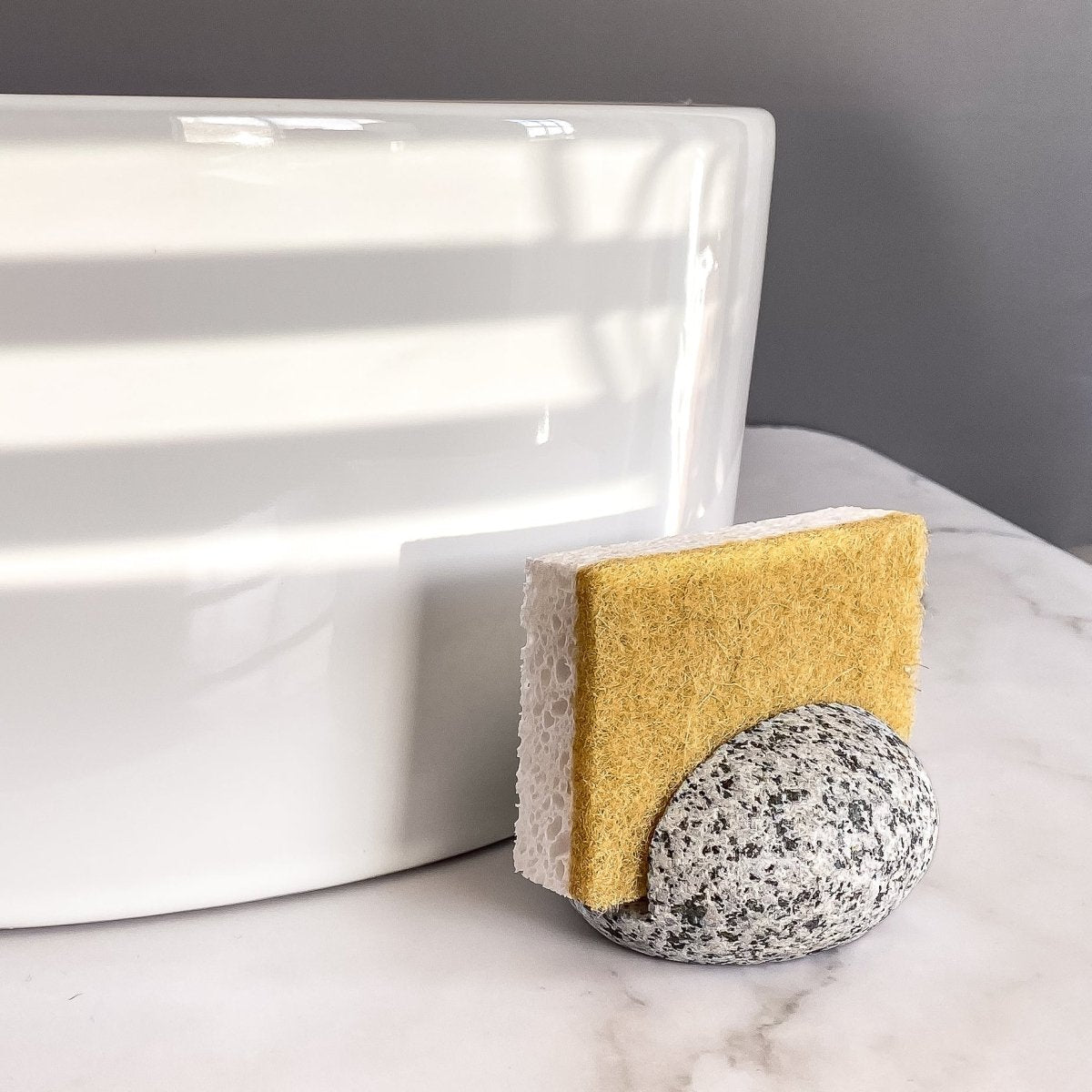 Funky Rock Designs Natural Stone Sponge Holder - Kitchen Sink Organizer