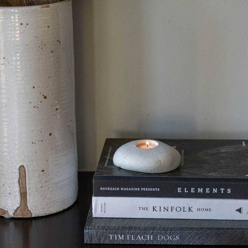 Funky Rock Designs Ocean Stone Tealight Candle Holder