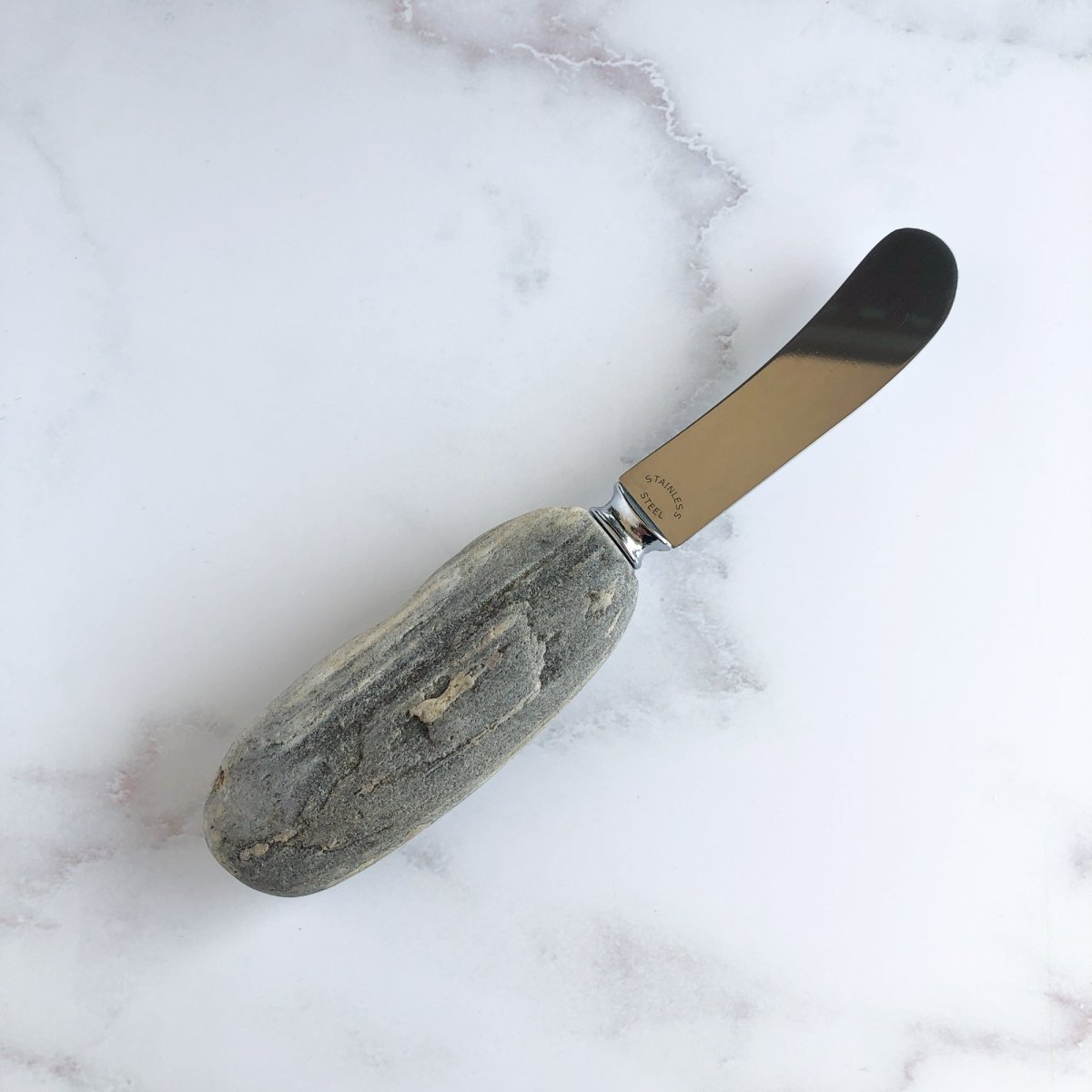 Funky Rock Designs Stone Handled Cheese Spreader with Stainless Steel Blade