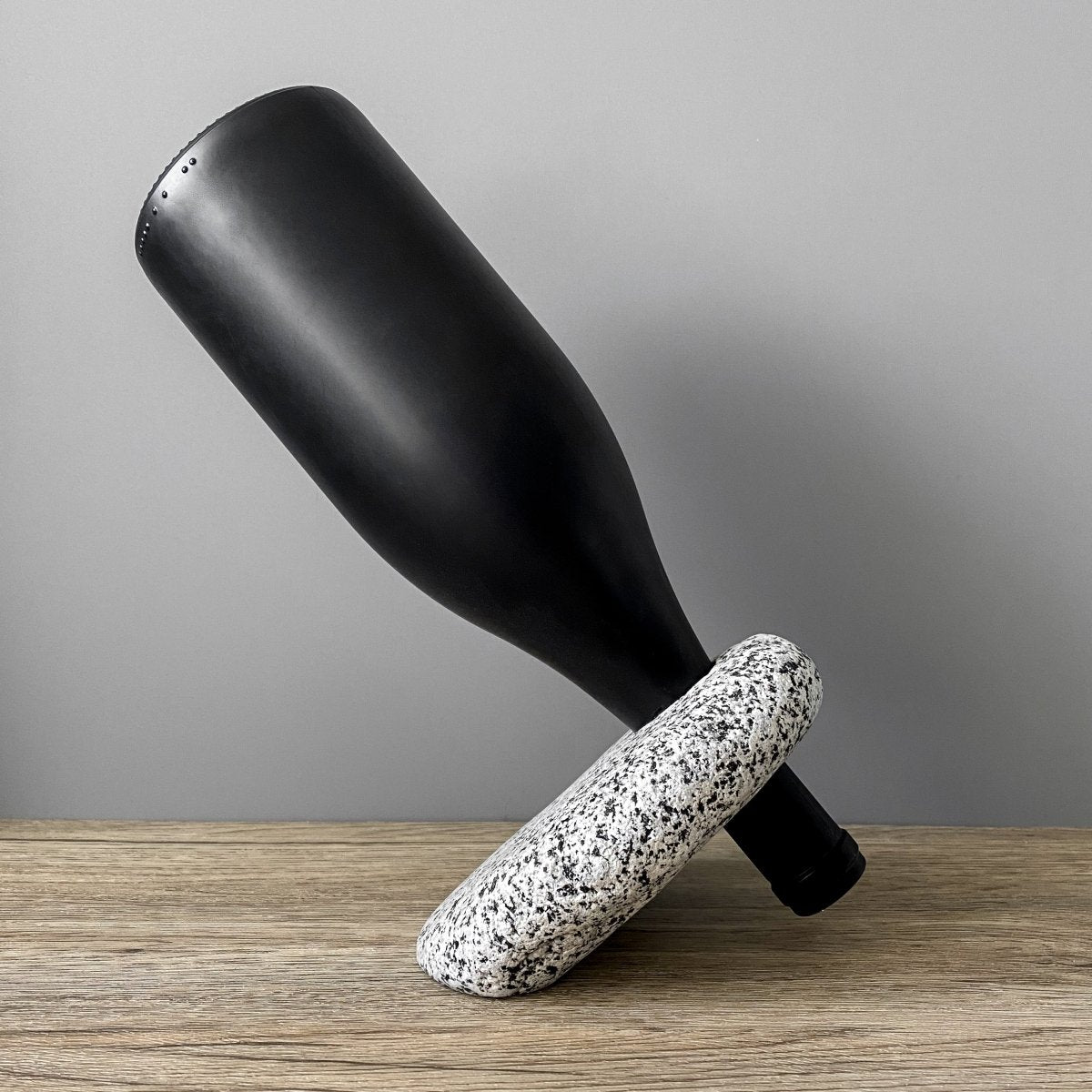 Funky Rock Designs Stone Wine Bottle Balancer | Counterbalanced Natural Stone Display