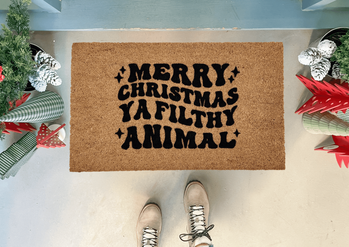 Nickel Designs Custom Doormats Funny Christmas Doormat, Filthy Animal