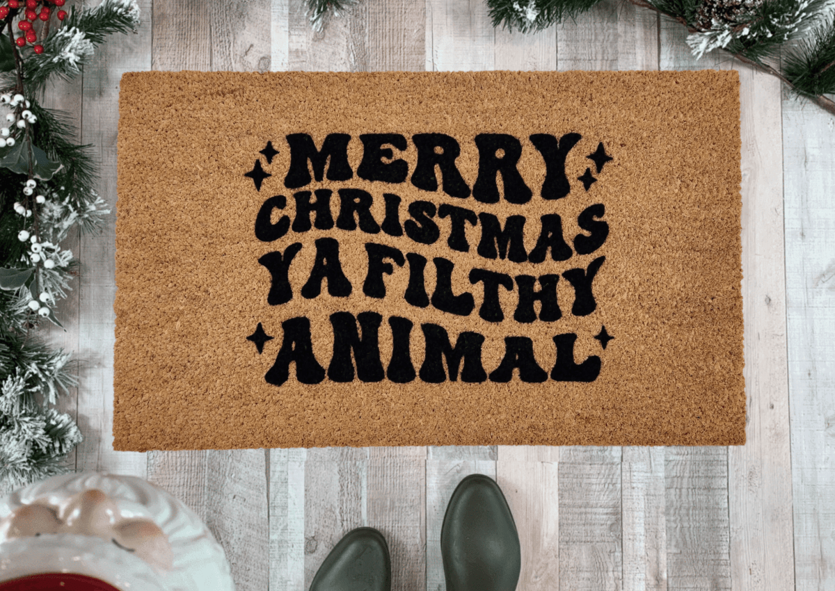 Nickel Designs Custom Doormats Funny Christmas Doormat, Filthy Animal