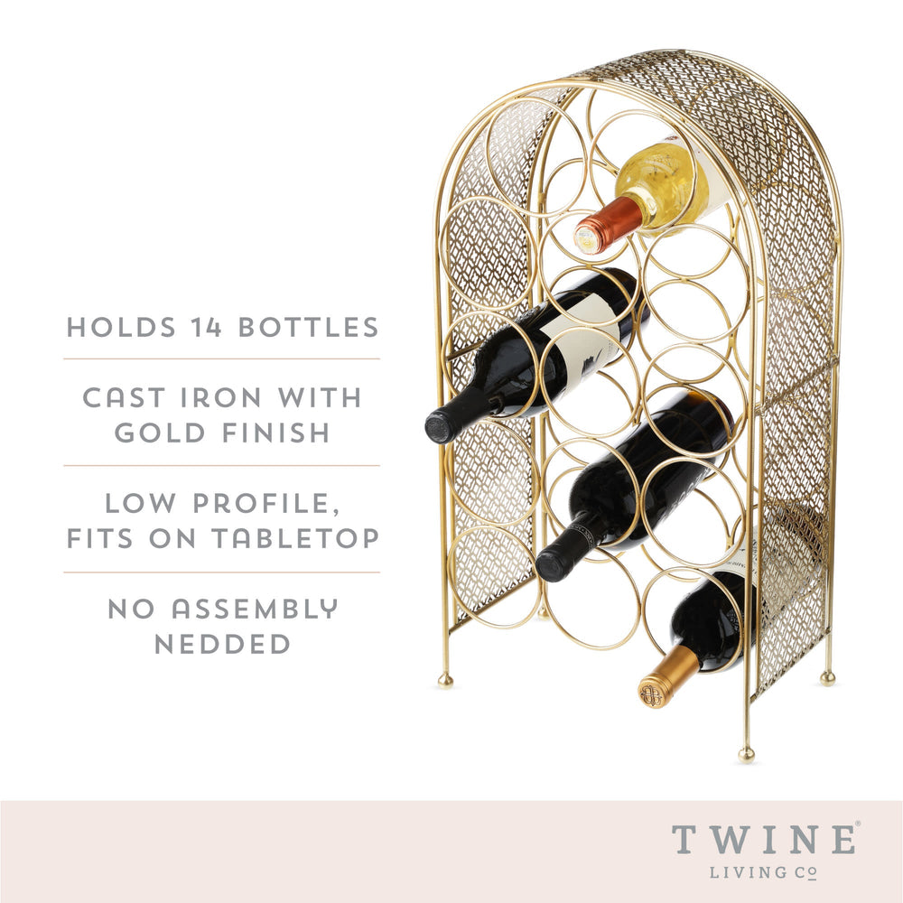 
                      
                        Trellis 14-Bottle Wine Rack, Gold
                      
                    