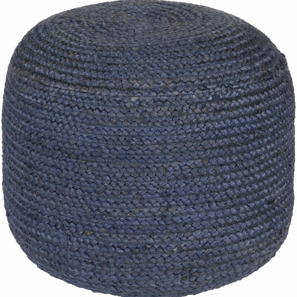 Boutique Rugs Gail Navy Jute Knitted Pouf - lily & onyx