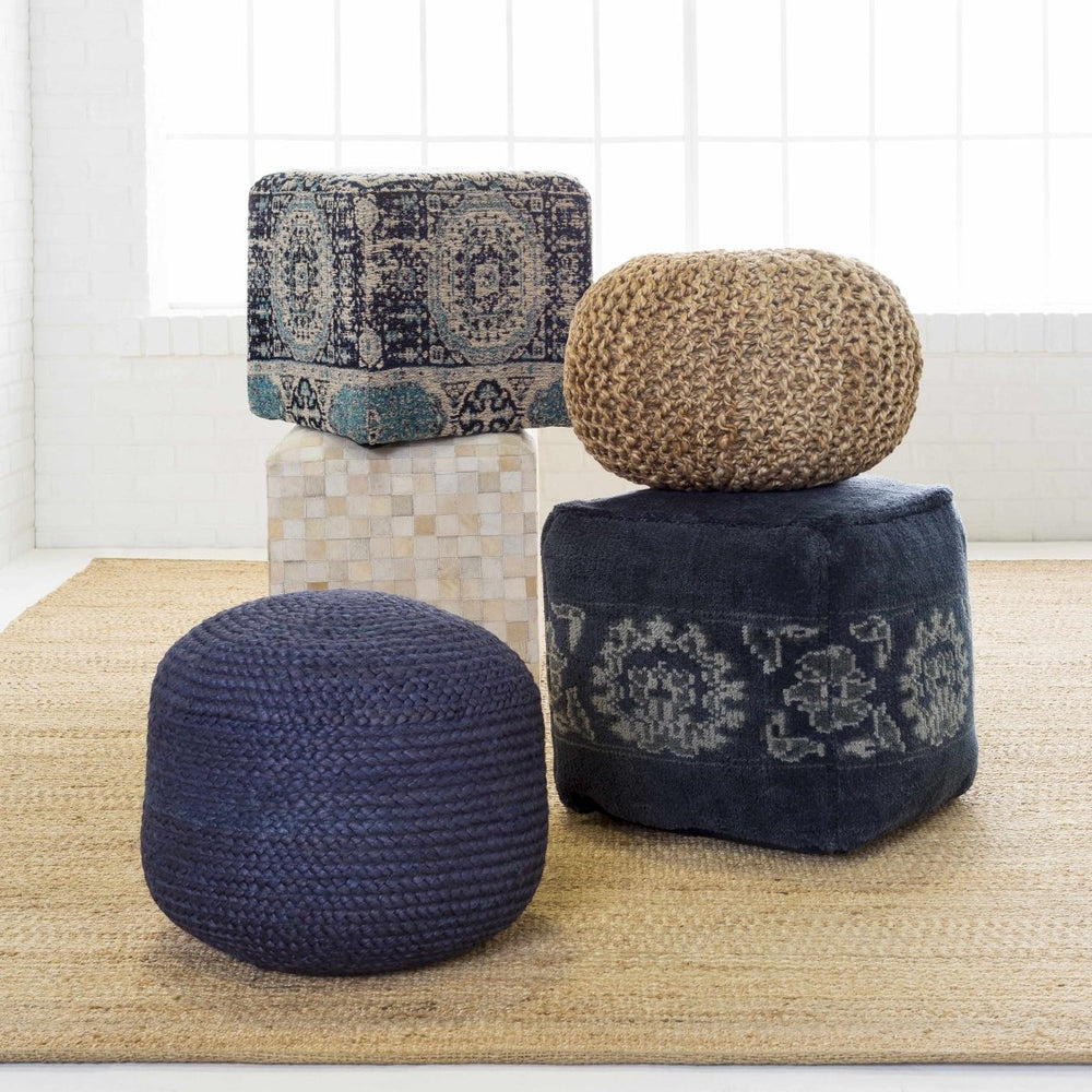 
                      
                        Boutique Rugs Gail Navy Jute Knitted Pouf - lily & onyx
                      
                    