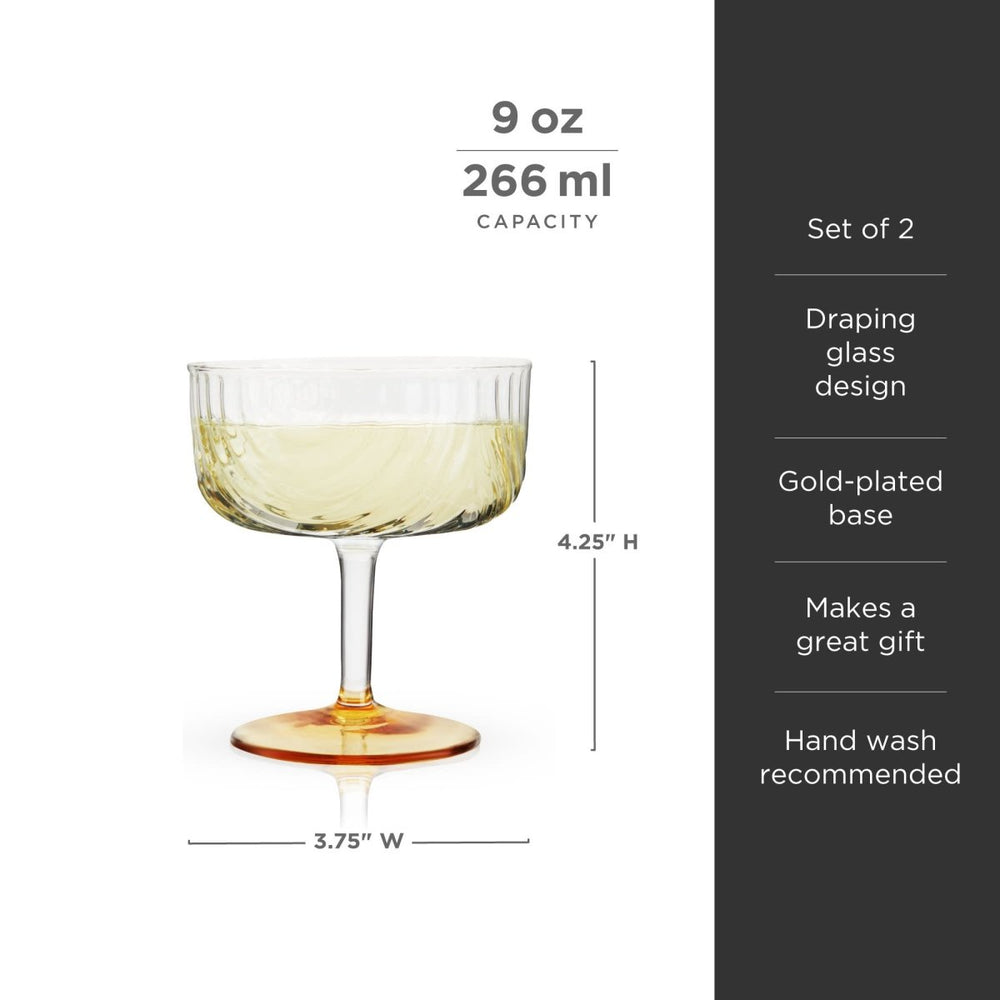 
                      
                        Viski Gatsby Coupe Glasses, Set of 2 - lily & onyx
                      
                    