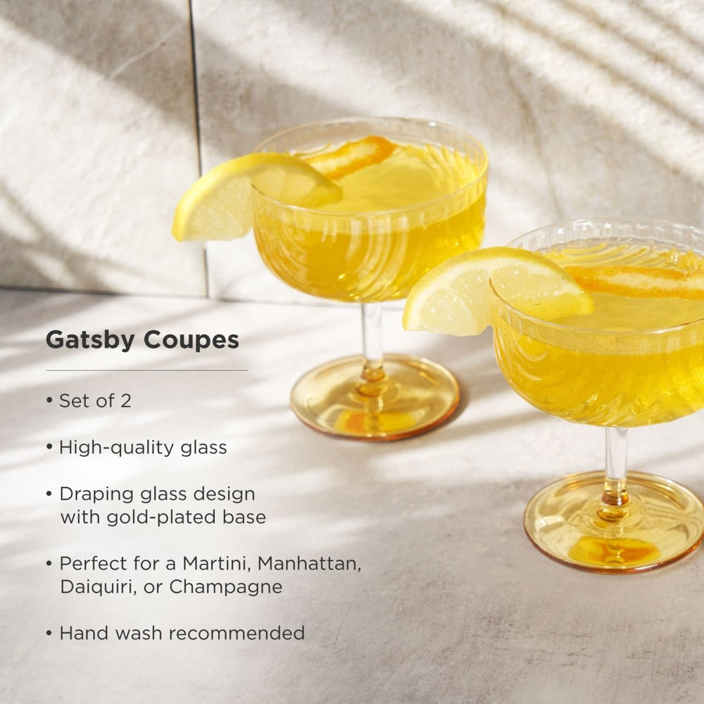 
                      
                        Viski Gatsby Coupe Glasses, Set of 2 - lily & onyx
                      
                    