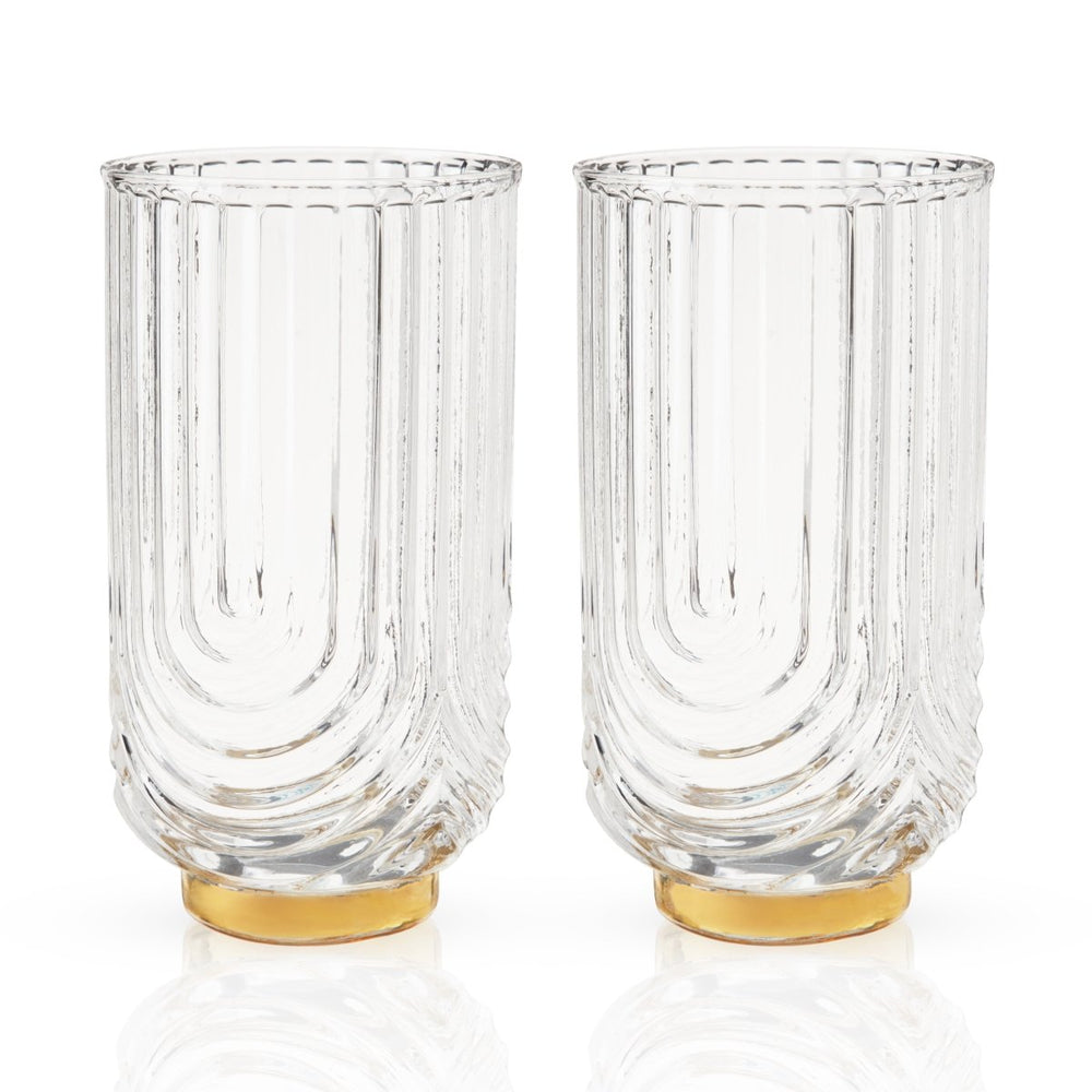 Viski Gatsby Highball Glasses, Set of 2 - lily & onyx