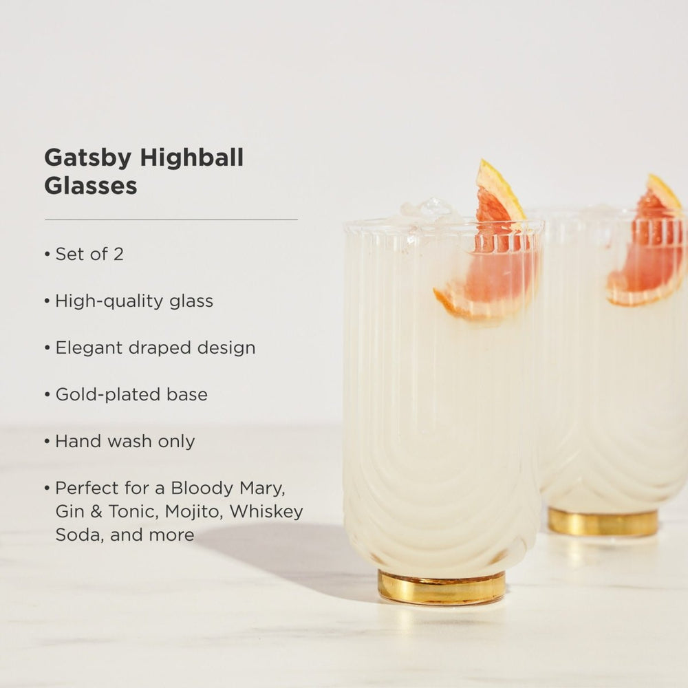 
                      
                        Viski Gatsby Highball Glasses, Set of 2 - lily & onyx
                      
                    