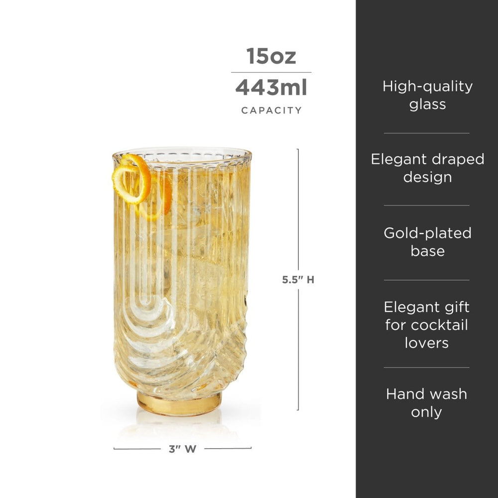 
                      
                        Viski Gatsby Highball Glasses, Set of 2 - lily & onyx
                      
                    