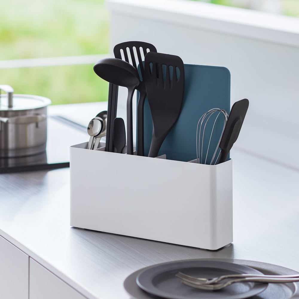 Utensil & Thin Cutting Board Holder - Steel