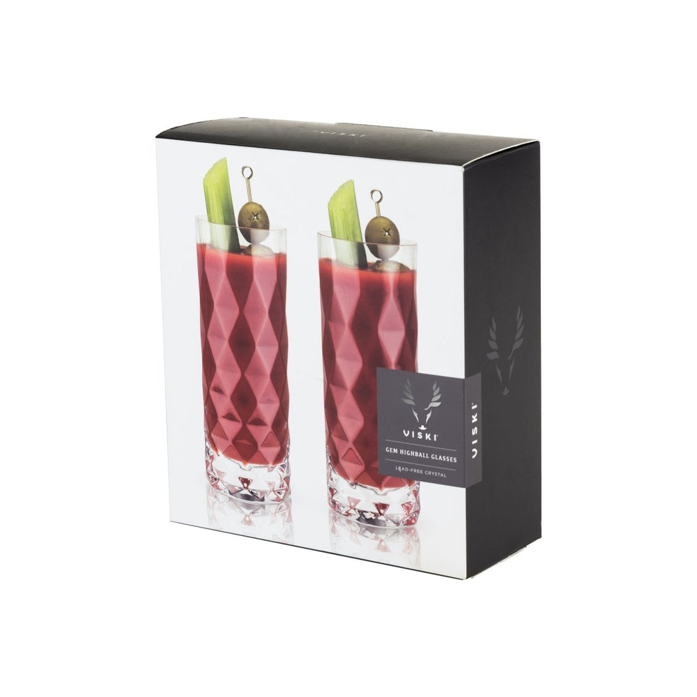 
                      
                        Viski Gem Crystal Highball Glasses, Set of 2 - lily & onyx
                      
                    