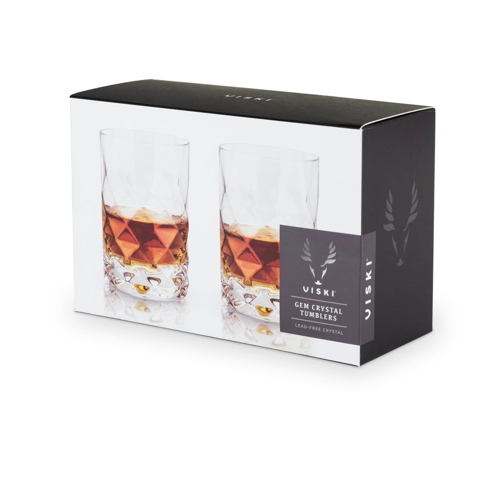 
                      
                        Viski Gem Crystal Tumblers, Set of 2 - lily & onyx
                      
                    