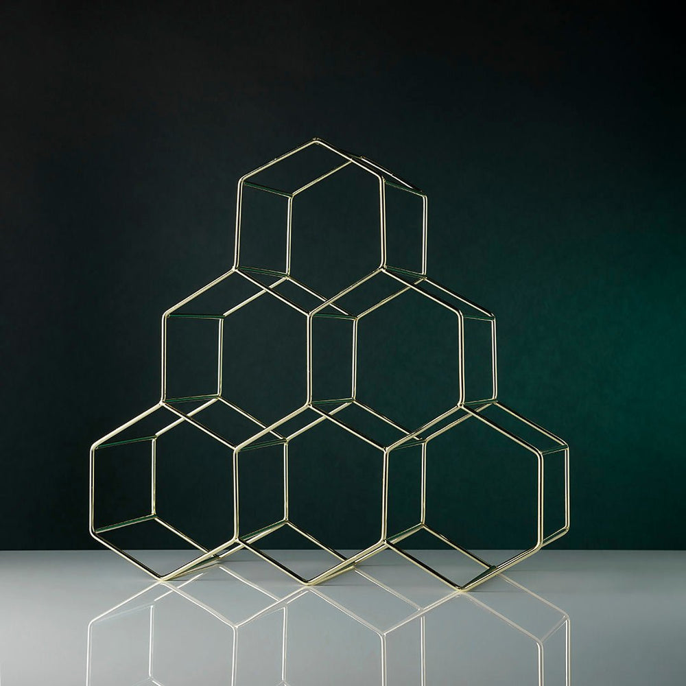 
                      
                        Viski Geo Countertop Wine Rack, Gold - lily & onyx
                      
                    