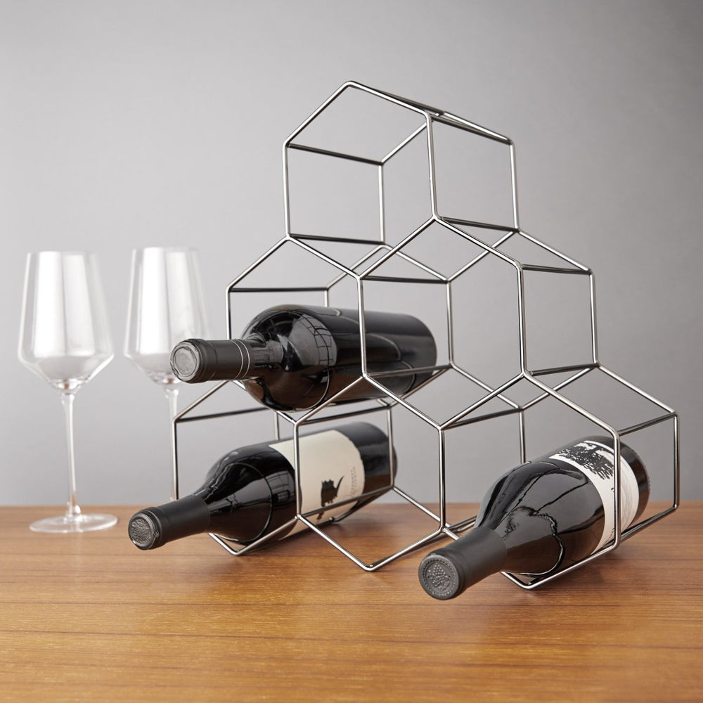 Viski Geo Countertop Wine Rack, Gunmetal