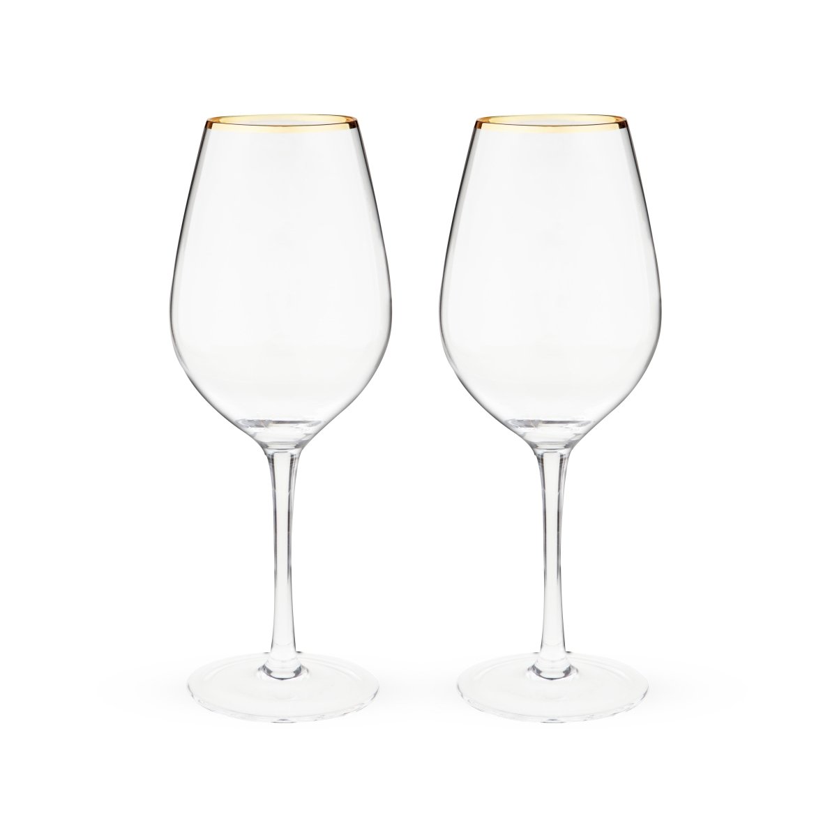 Twine Living Gilded Stemmed Wine Glasses, Set of 2 - lily & onyx