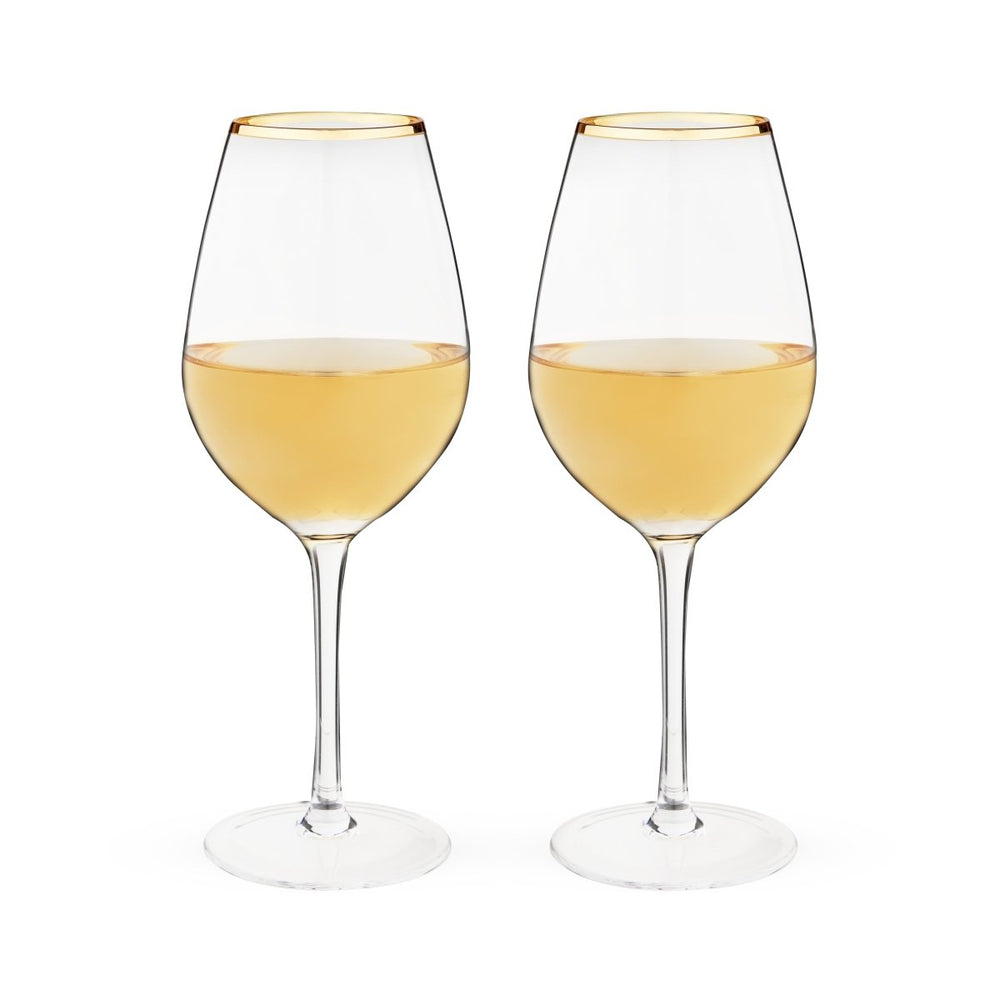 
                      
                        Twine Living Gilded Stemmed Wine Glasses, Set of 2 - lily & onyx
                      
                    