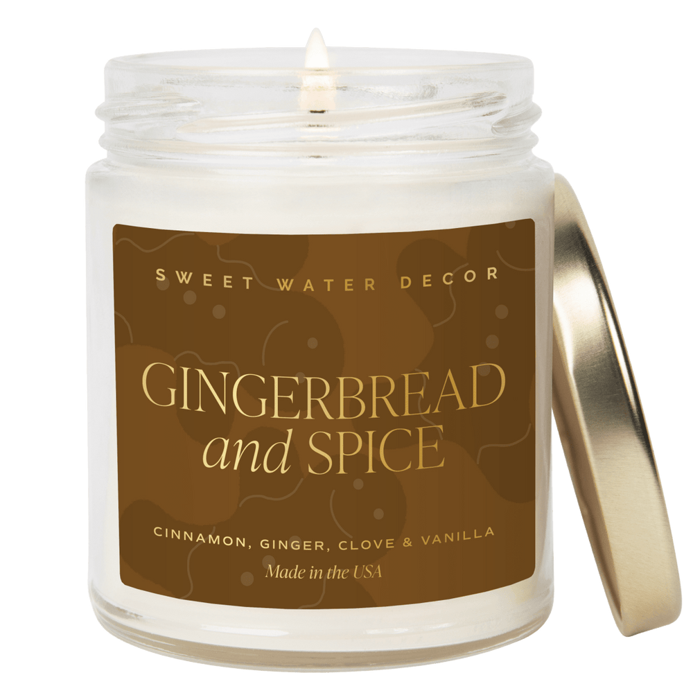 Sweet Water Decor Gingerbread and Spice Soy Candle - Clear Jar - 9 oz - lily & onyx
