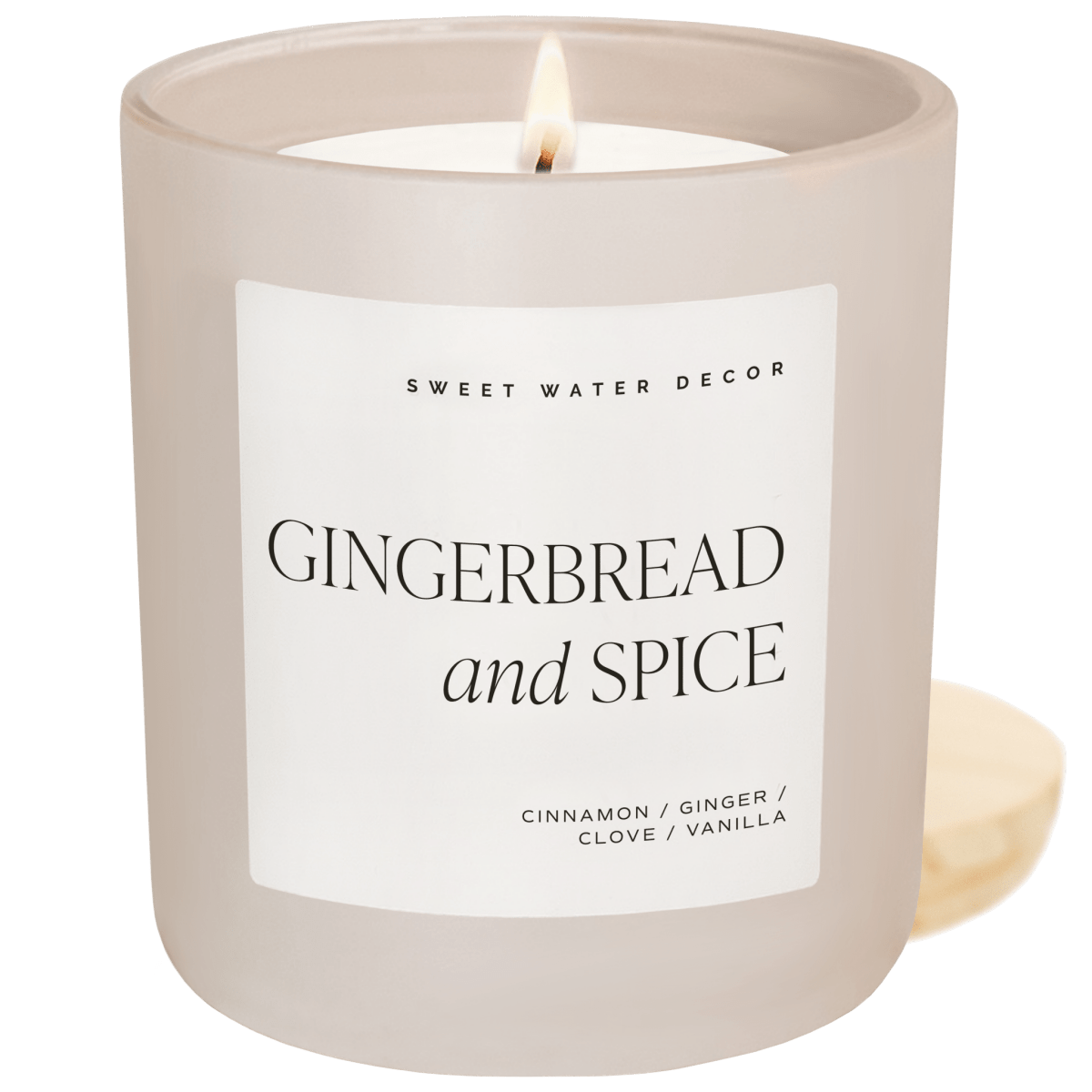 Sweet Water Decor Gingerbread and Spice Soy Candle - Tan Matte Jar - 15 oz - lily & onyx