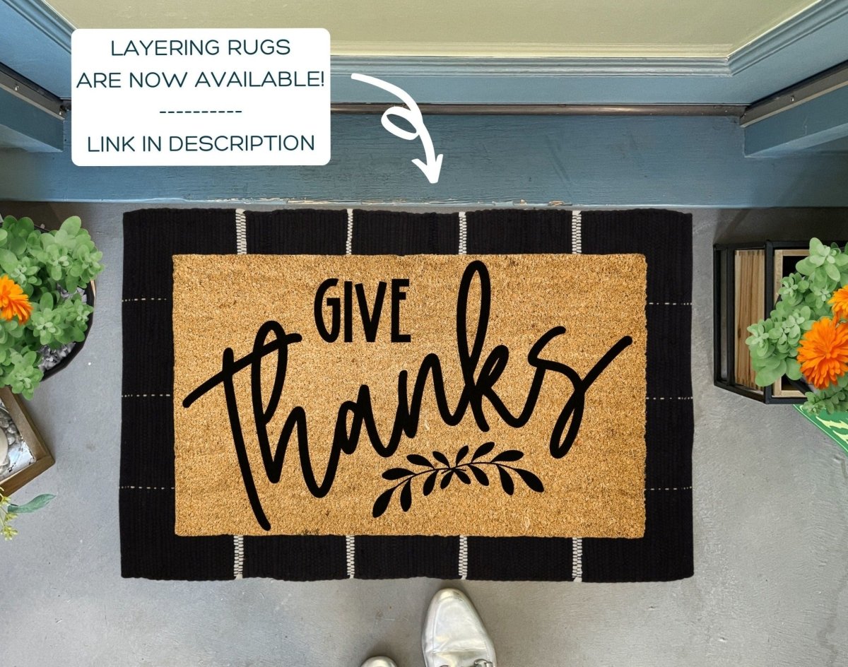 Nickel Designs Custom Doormats Give Thanks Fall Coir Doormat