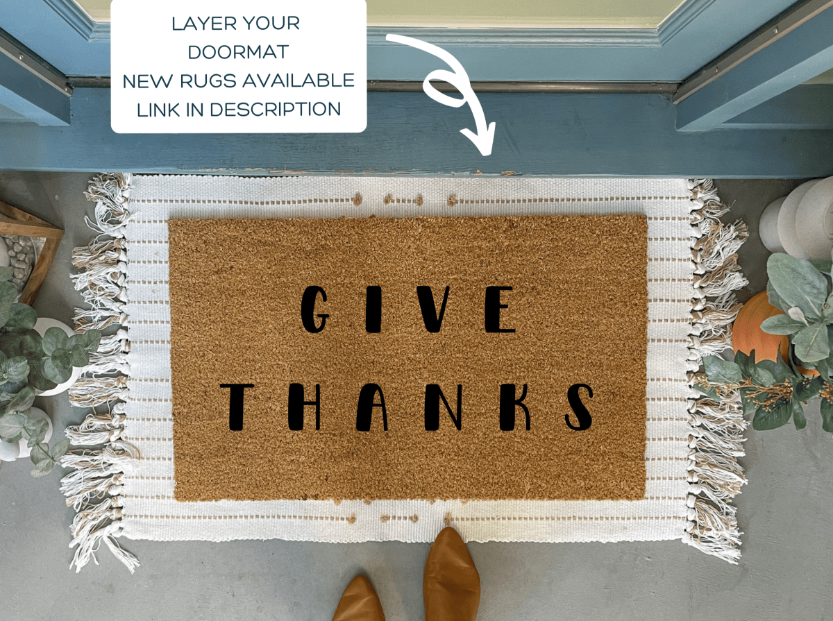 Nickel Designs Custom Doormats Give Thanks Fall Doormat