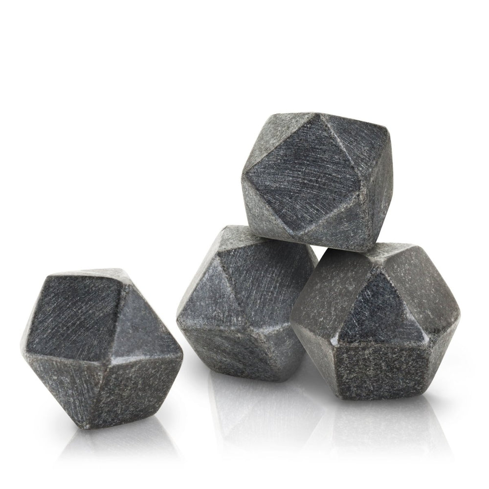 Viski Glacier Rocks Basalt Hexagon Stone, Set of 4 - lily & onyx