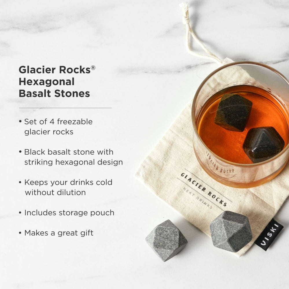 
                      
                        Viski Glacier Rocks Basalt Hexagon Stone, Set of 4 - lily & onyx
                      
                    