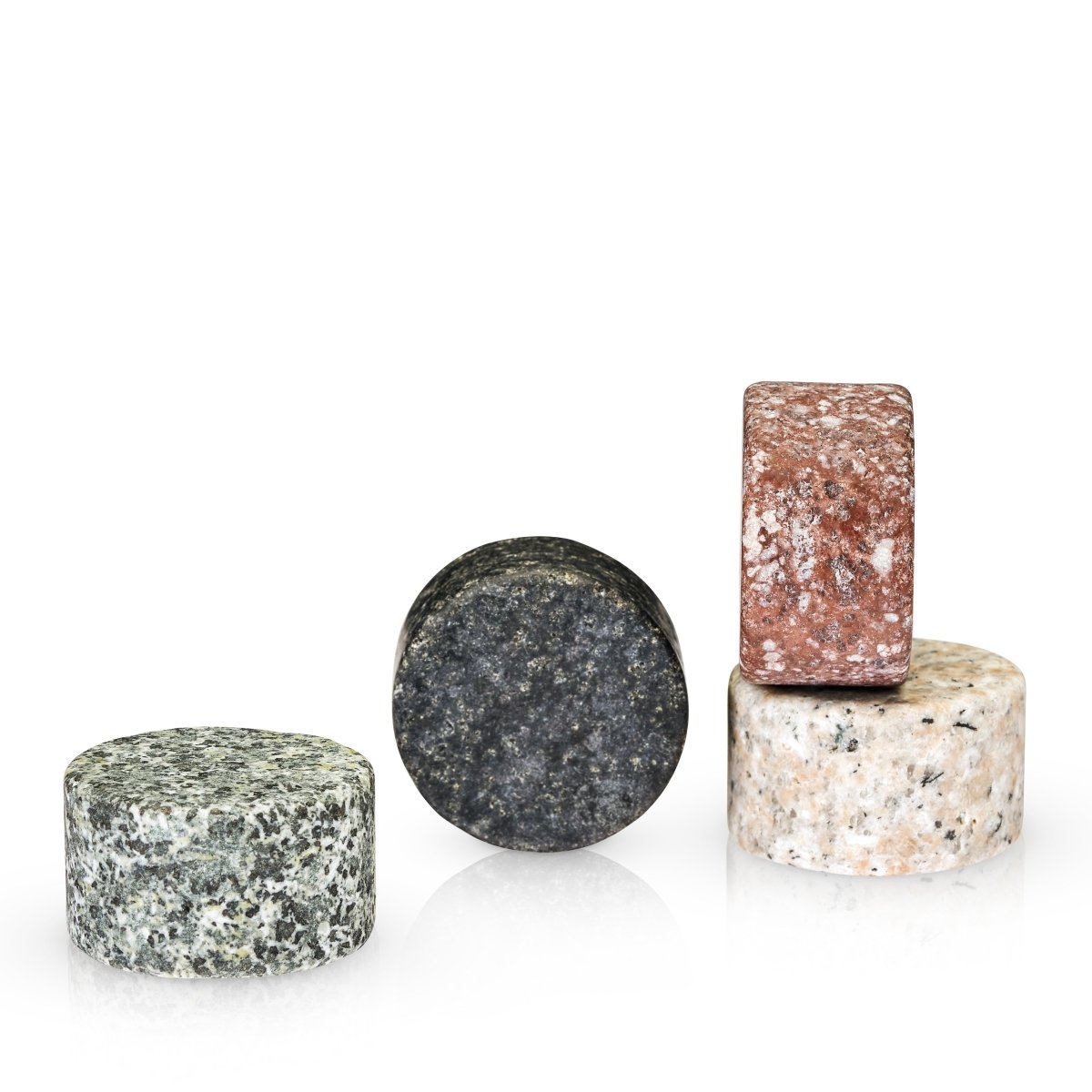 Viski Glacier Rocks Granite Multi - Color Disks, Set of 4 - lily & onyx