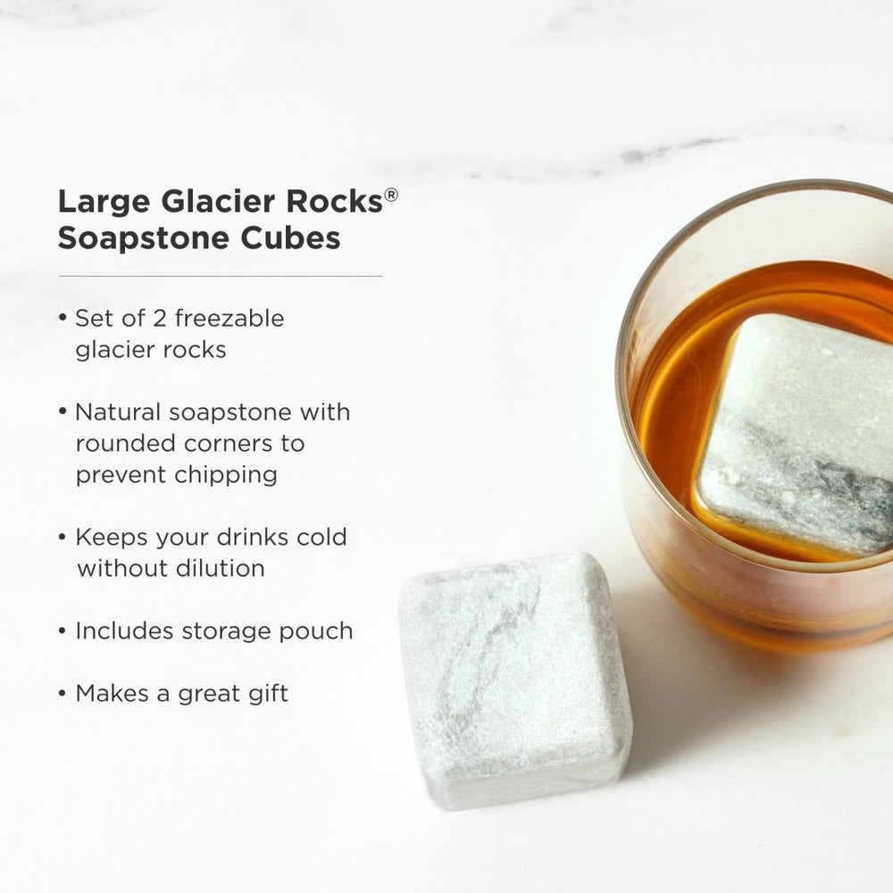 
                      
                        Viski Glacier Rocks Large Soapstone Cube, Set of 2 - lily & onyx
                      
                    
