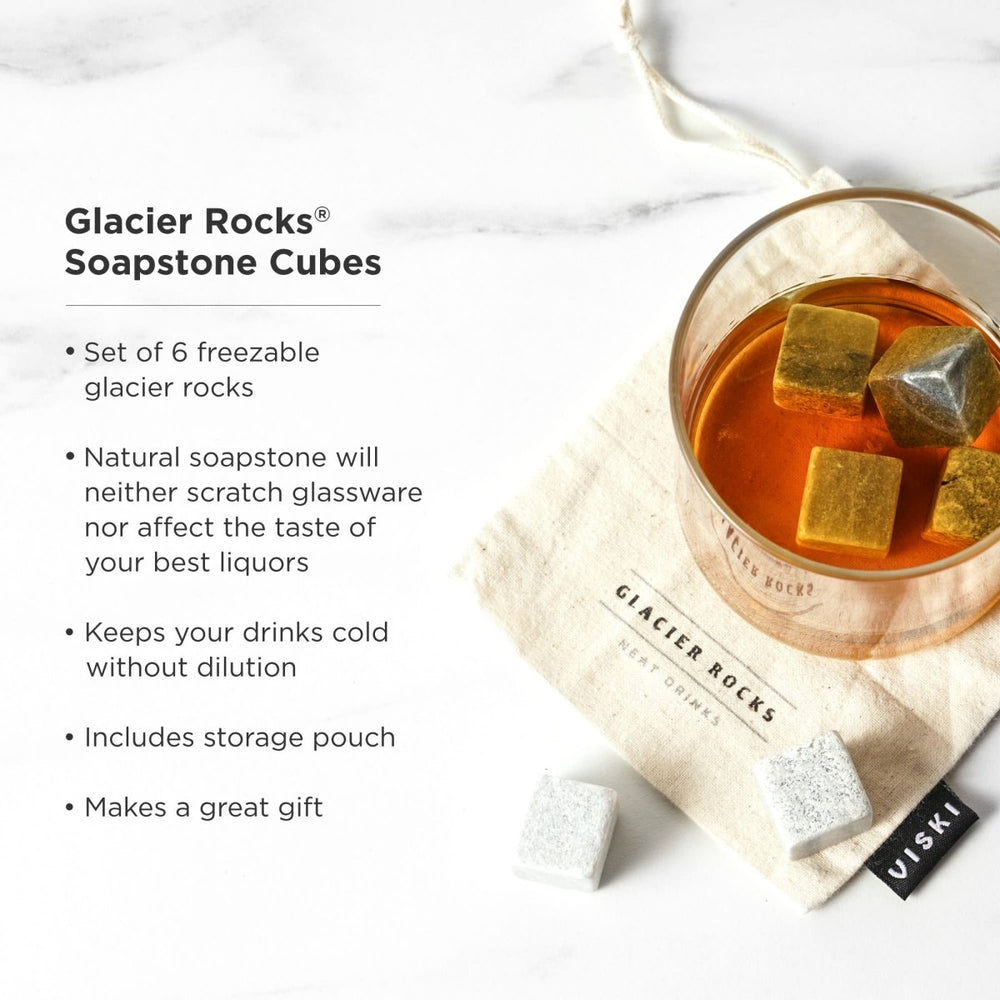 
                      
                        Viski Glacier Rocks Soapstone Cube, Set of 6 - lily & onyx
                      
                    