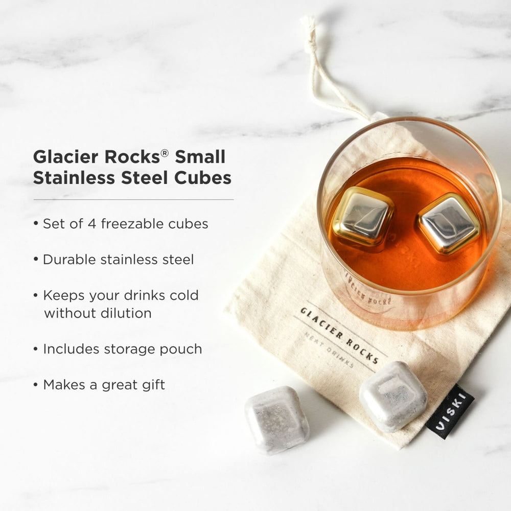 
                      
                        Viski Glacier Rocks Stainless Steel Cube, Set of 4 - lily & onyx
                      
                    