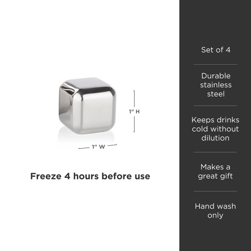 
                      
                        Viski Glacier Rocks Stainless Steel Cube, Set of 4 - lily & onyx
                      
                    