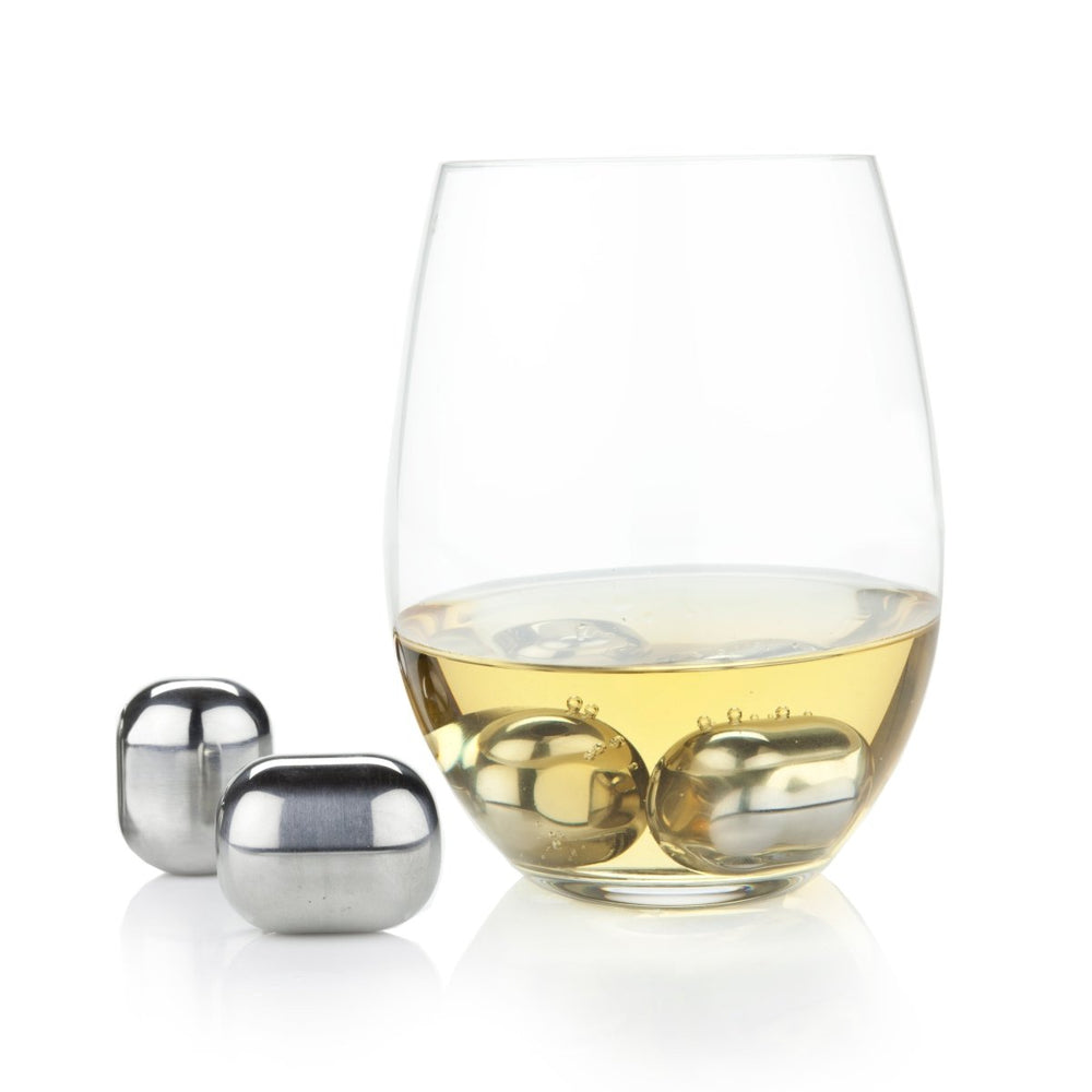 
                      
                        Viski Glacier Rocks Stainless Steel Wine Globes, Set of 4 - lily & onyx
                      
                    
